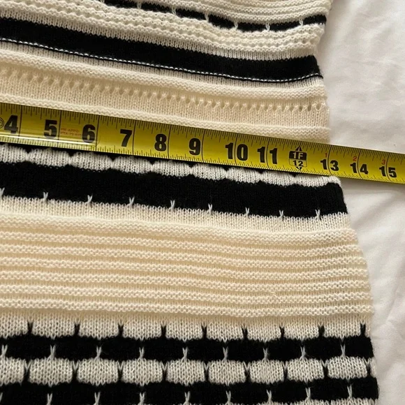 SHEIN Cream and Black Striped Crochet Midi Dress - Picture 12 of 15